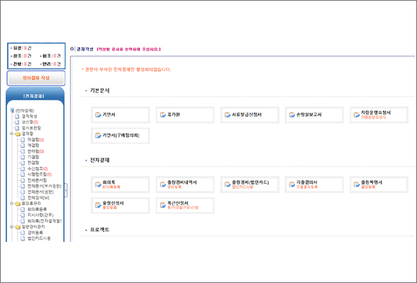 전자결재 메인 화면